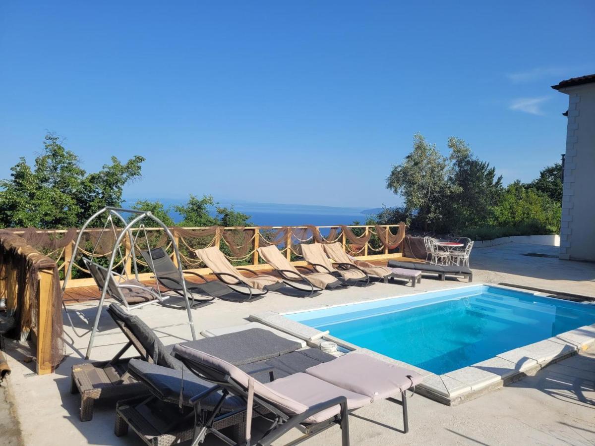 Ferienwohnung Mit Pool Kroatien Mit Meerblick Und Pool Lovran Eksteriør billede